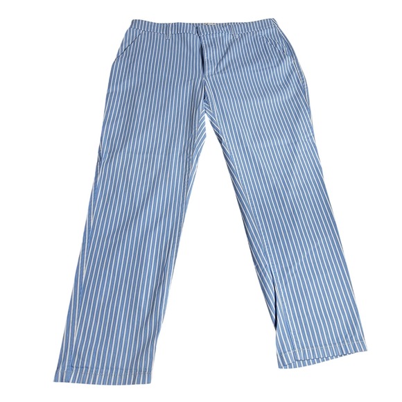 J.Crew Pants - J.Crew Boyfriend Chino Slim Blue White Vertical Stripe Pants Size 30